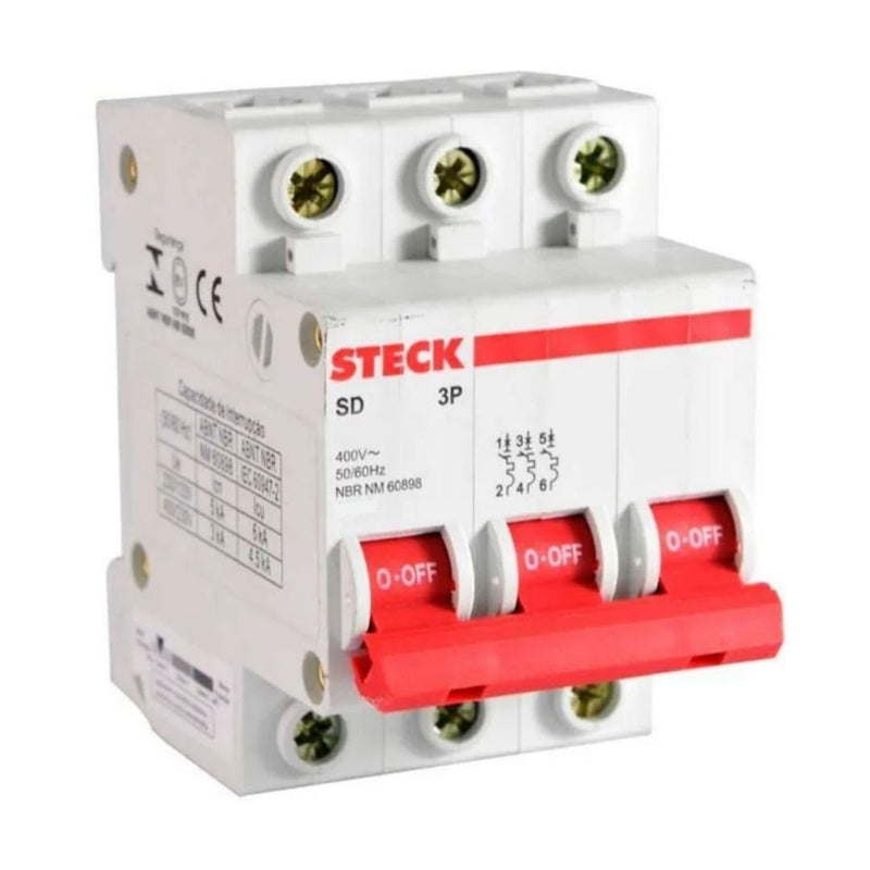 SDD63C10/16/20/25/32/40/50/63/80/100 Interruptor termomagnetico 3 Polos