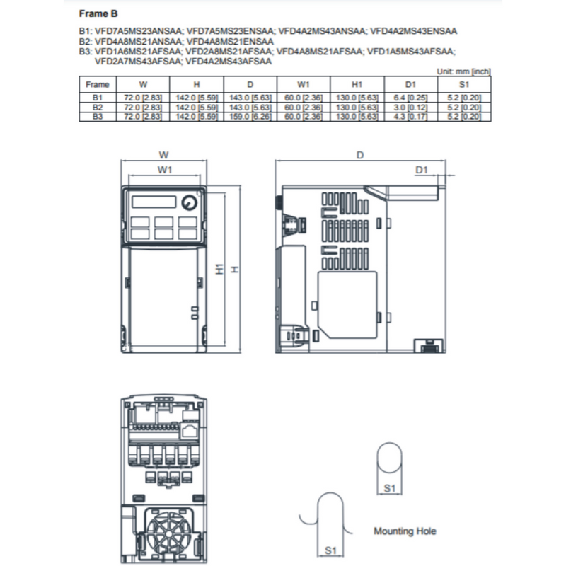 VFD7A5MS23ANSAA Variador de frecuencia 2HP 230V 3_